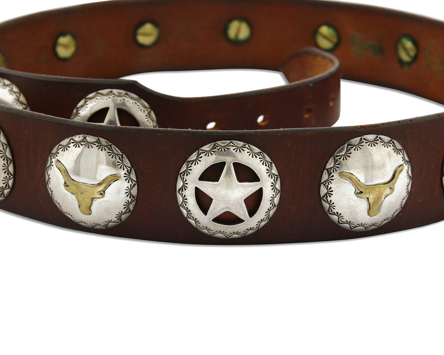 Navajo Concho Belt .925 Silver Signed Sacajawea C.80's