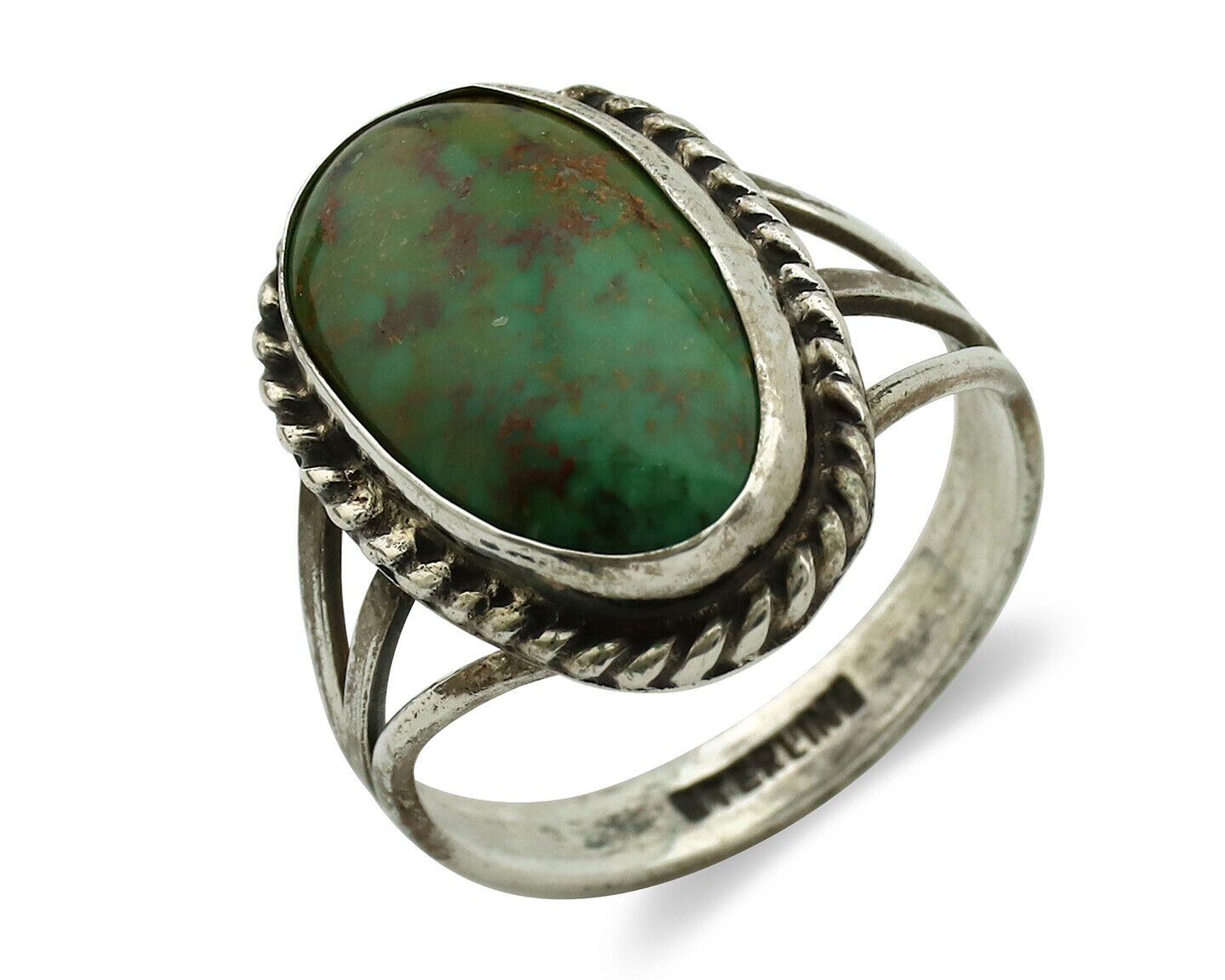 Navajo Ring 925 Silver Turq Mtn Turquoise Native American Artist C.80's