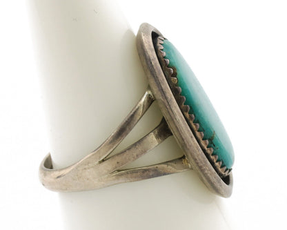 Navajo Ring .925 Silver Kingman Turquoise Native American Artist C.1980s