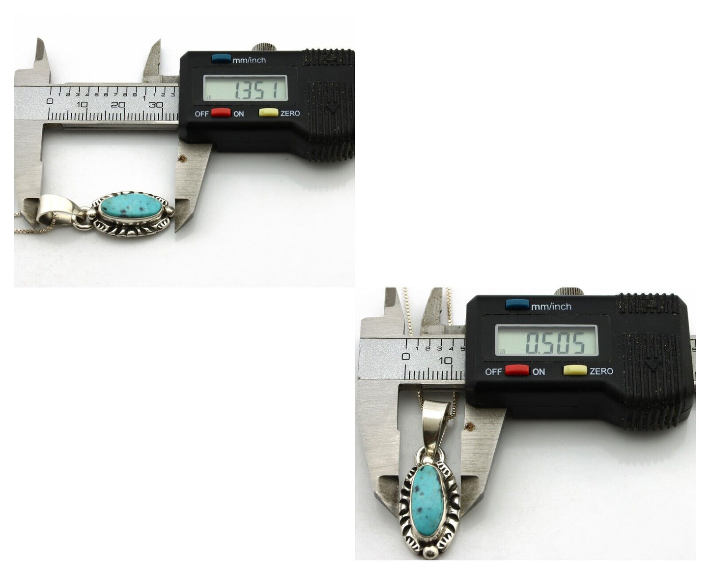Navajo Necklace 925 Silver Kingman Turquoise Artist Signed Gecko C.80's