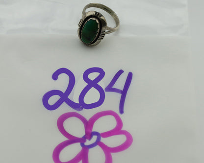 Navajo Ring .925 Silver Turquoise Mountain Native American Artist C.1980's