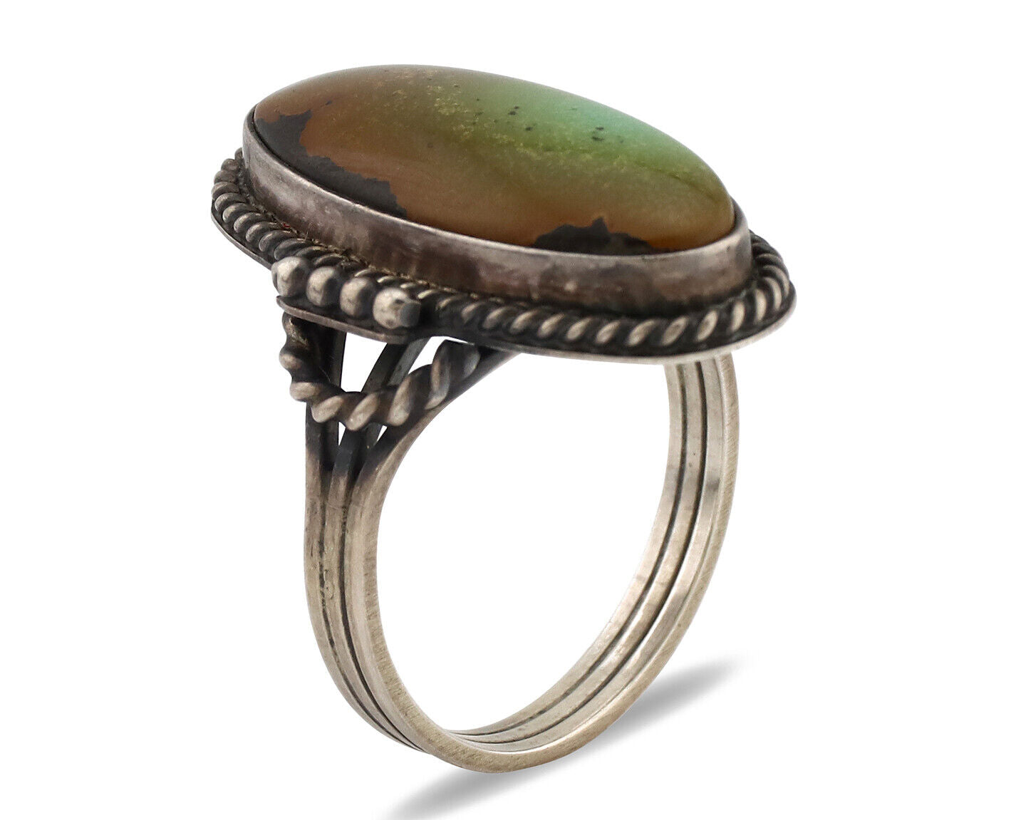 Navajo Ring .925 Silver Royston Turquoise Native American Artist C.1980's