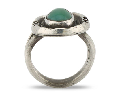 Navajo Handmade Ring 925 Silver Kingman Turquoise Native Artist C.80's