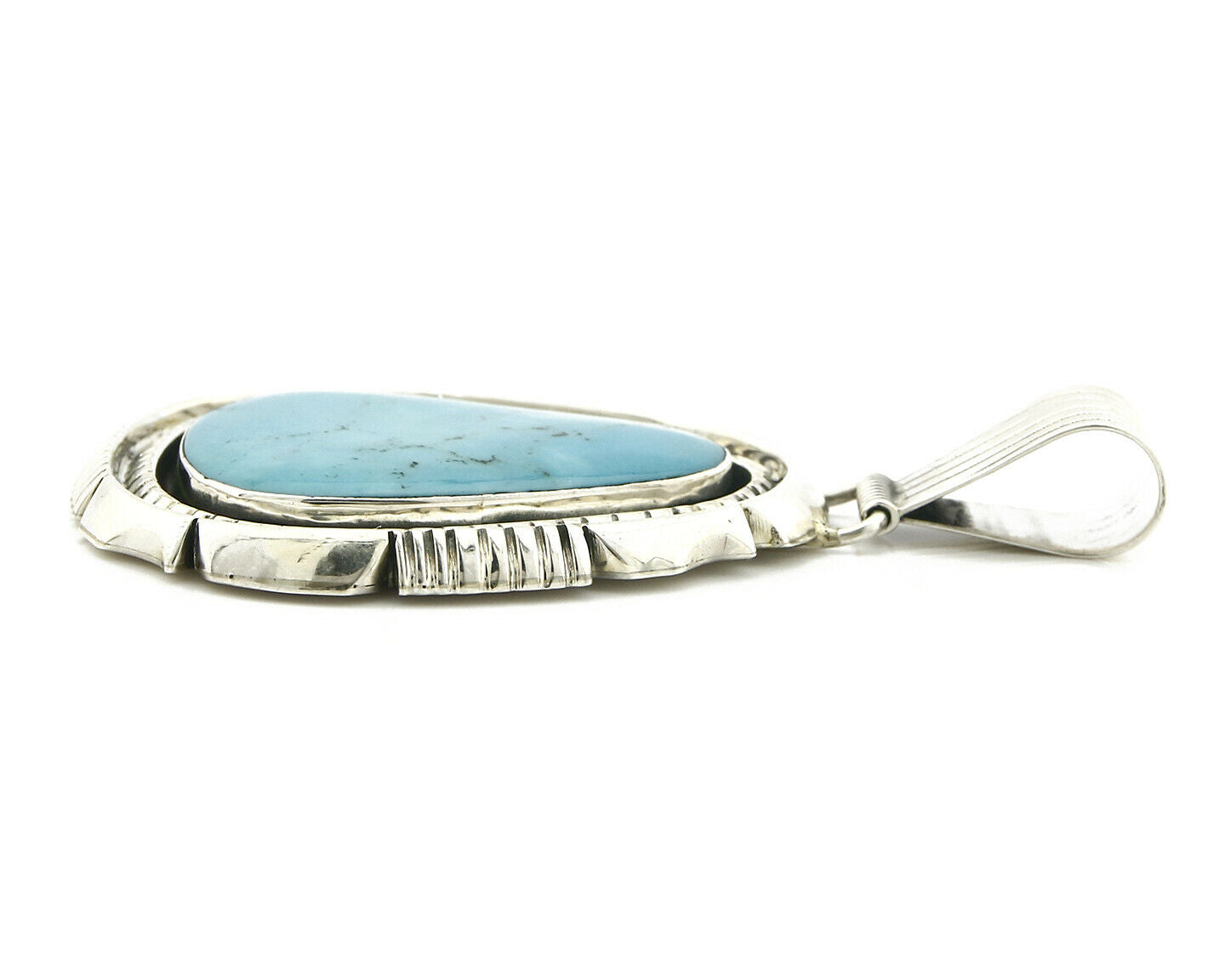 Women's Navajo Pendant Turquoise .925 Silver Handmade Artist BP