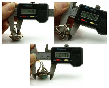 Navajo Ring .925 Silver Kingman Turquoise Artist Signed Gecko C.1980's