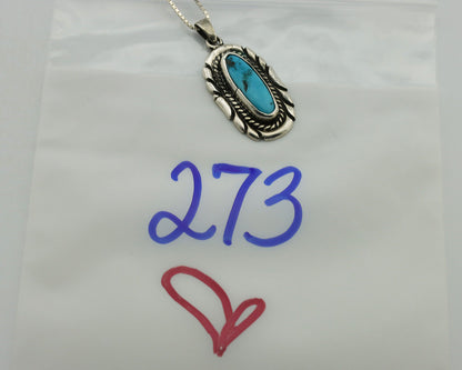 Navajo Necklace .925 Silver Sleeping Beauty Turquoise Signed M Montoya C.80's