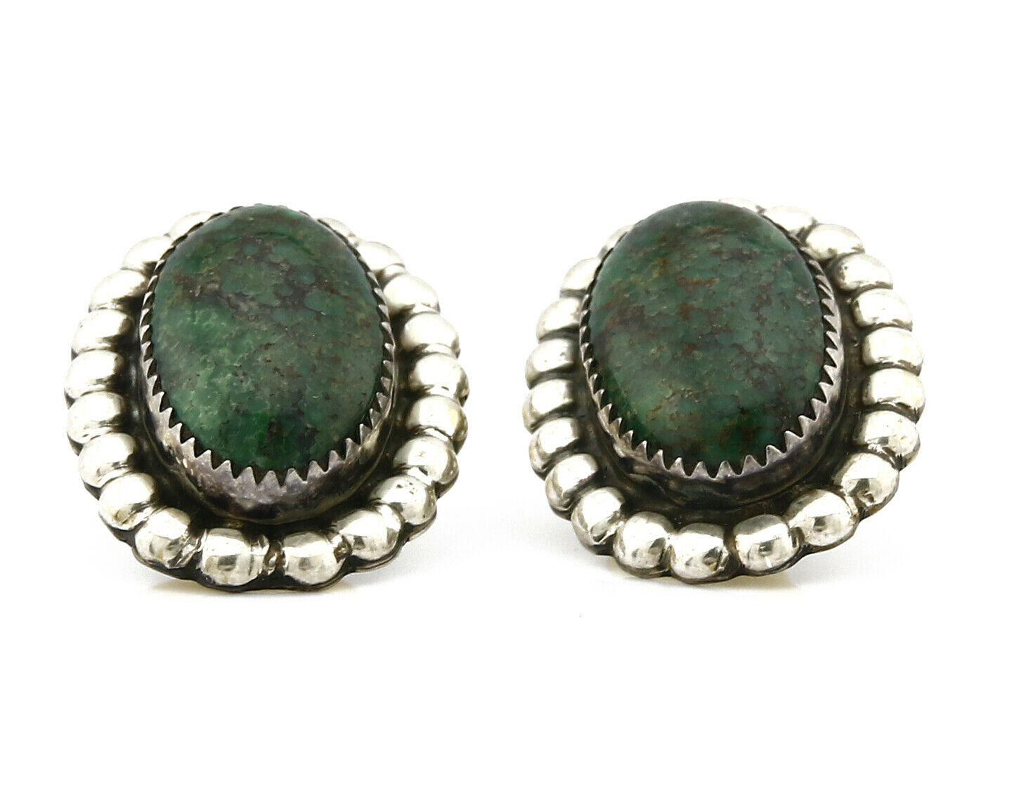 Women's Navajo Earrings .925 Silver Crescent Valley Turquoise Handmade Indian