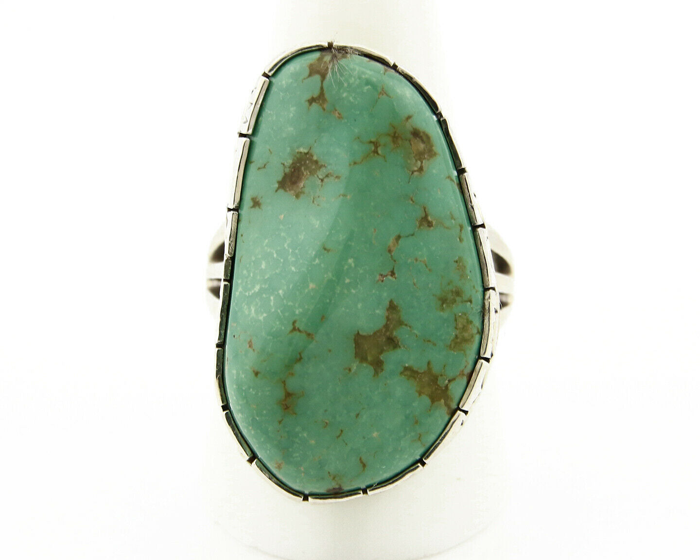 Navajo Turquoise Ring .925 Silver Handmade Signed Wayne Etsitty C.80's