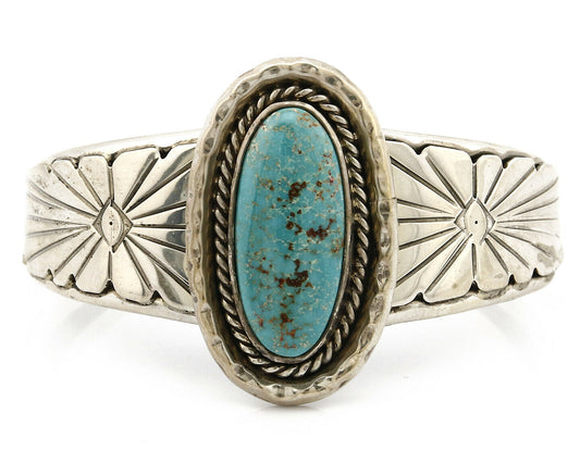 Navajo Bracelet .925 Silver Handmade Overlay Pattern Cuff Signed D2 C.80's