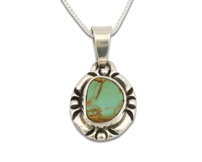 Navajo Necklace .925 Silver Kingman Turquoise Signed Gecko C.1980's