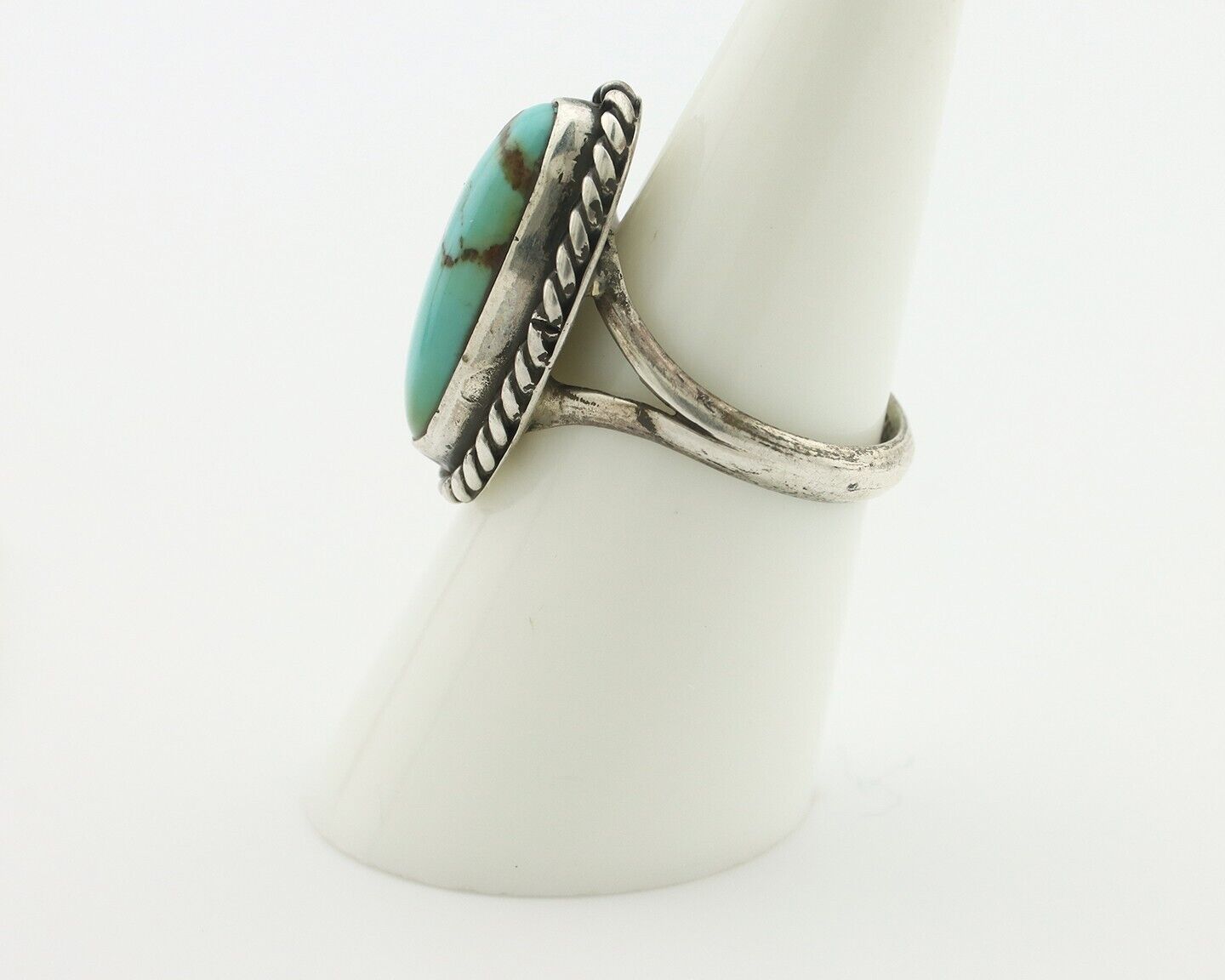 Navajo Handmade Ring .925 Silver Southwest Turquoise Native Artist C.80's