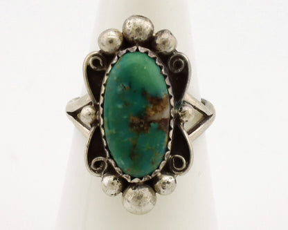 Navajo Ring .925 Silver Natural Turquoise Native American Artist C.1980's