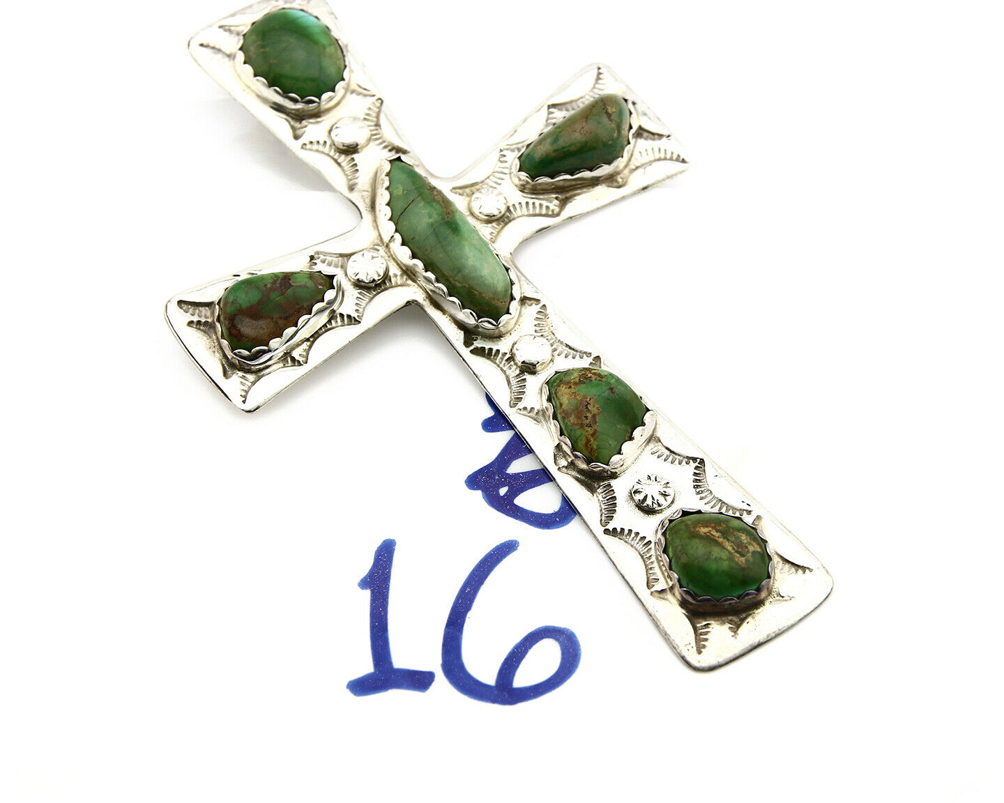 Navajo Royston Turquoise Pendant .925 Silver Artist CE Circa 90's