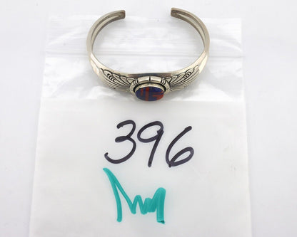 Navajo Bracelet 925 Silver Coral & Blue Turquoise Shop Signed De Chelly - L Kee