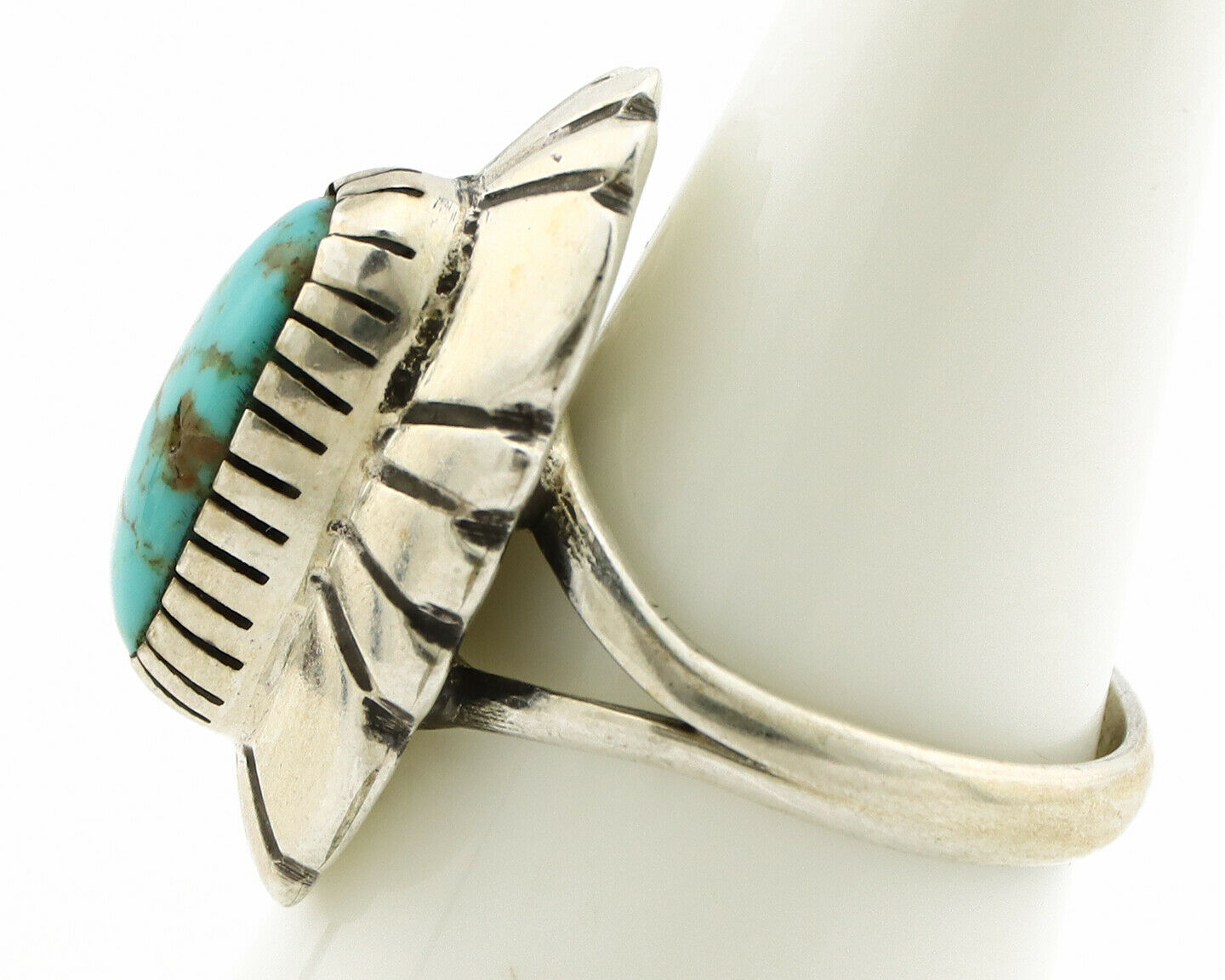 Navajo Ring .925 Silver Arizona Turquoise Signed M Montoya C.80's