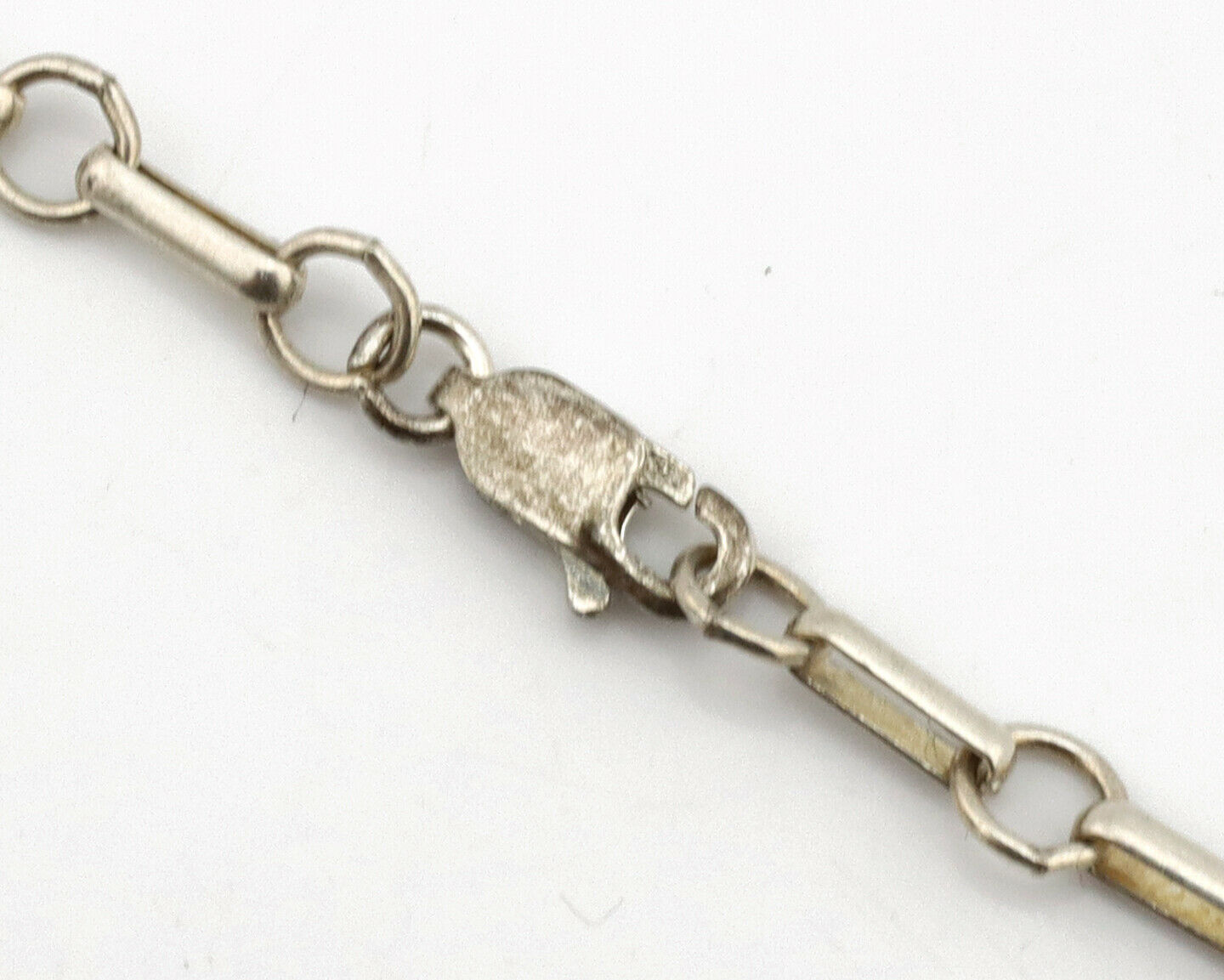Navajo Necklace .925 Silver Sleeping Beauty Turquoise Signed K C.80's