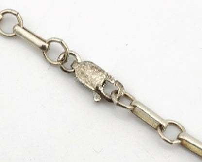 Navajo Necklace .925 Silver Sleeping Beauty Turquoise Signed K C.80's
