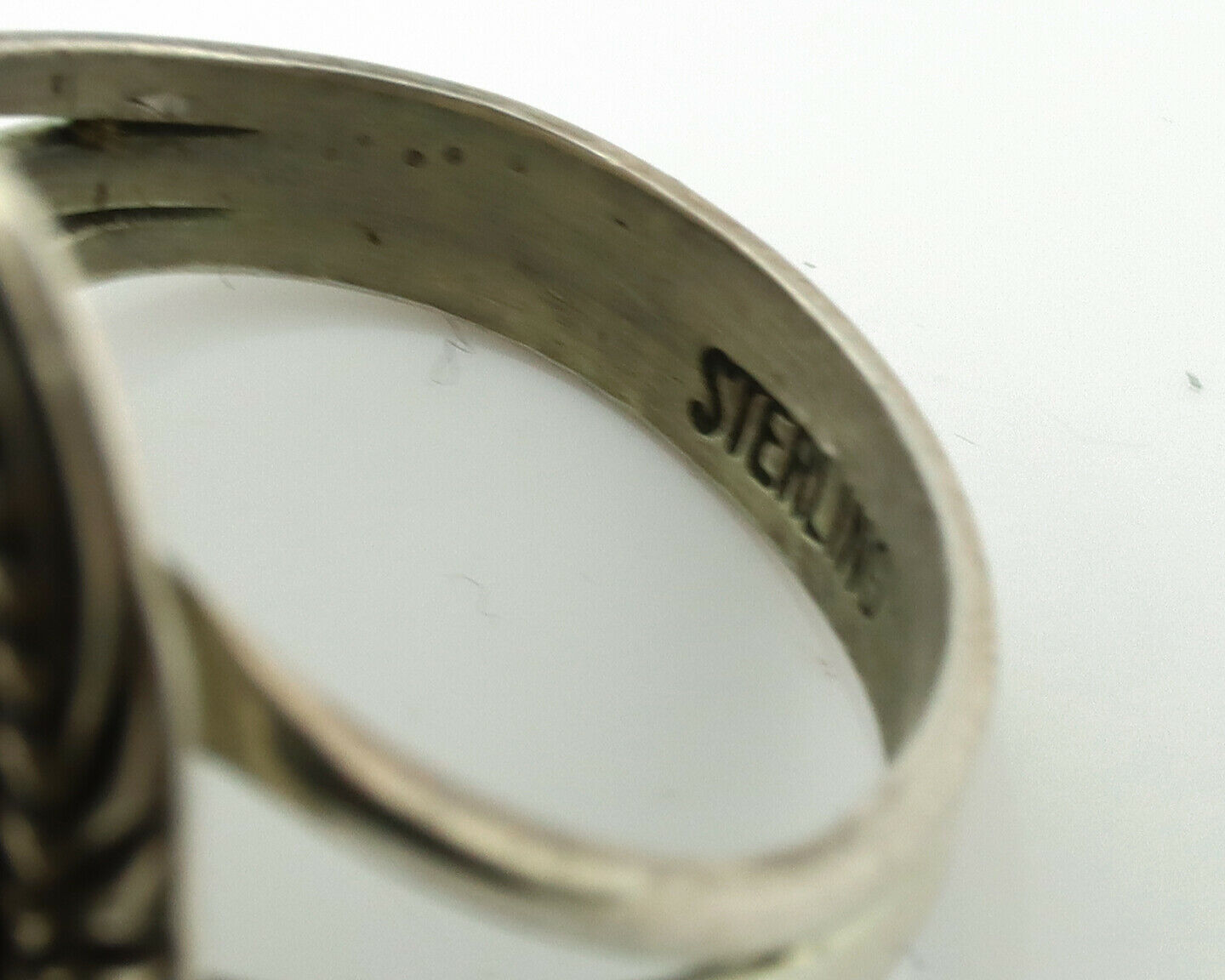 Navajo Ring .925 Silver Blue Turquoise Native American Artist C.1980's