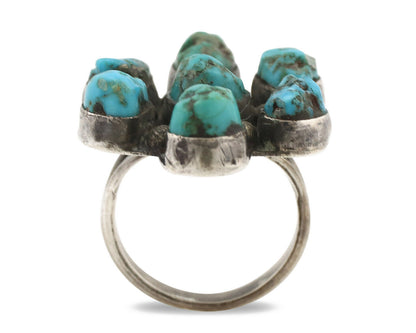 Navajo Old Pawn Ring .925 Silver Kingman Turquoise Native American Artist C.70's