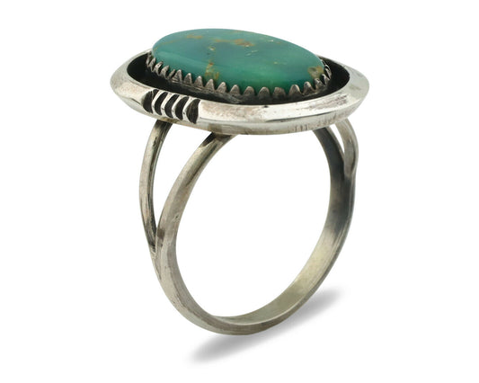 Navajo Ring .925 Silver Blue Turquoise Native American Artist Handmade C.80's