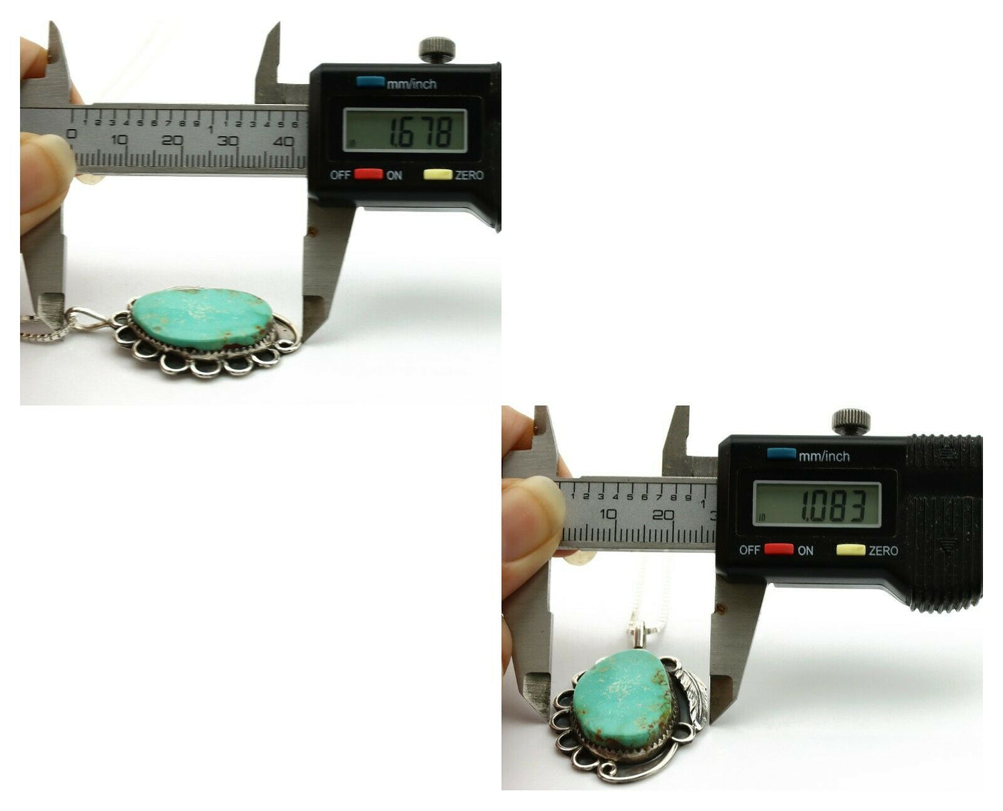 Navajo Necklace .925 Silver Kingman Turquoise Native Artist C.1980's