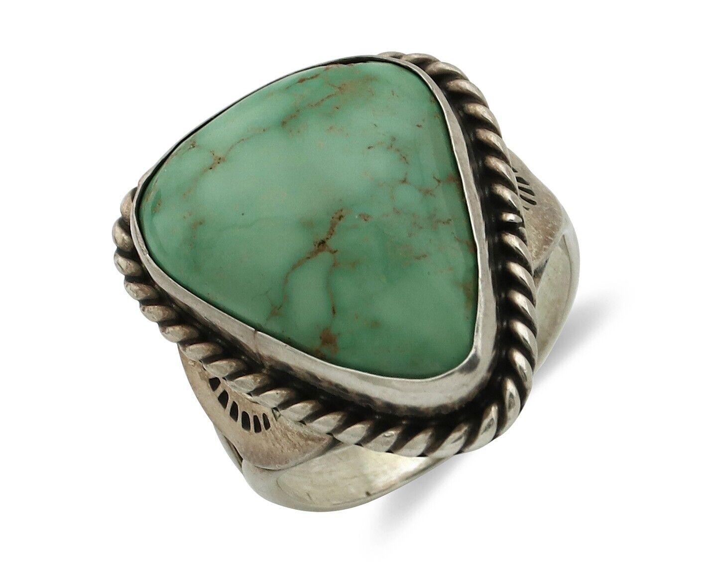 Navajo Ring 925 Silver Damelle Turquoise Native Artist Signed C.80's
