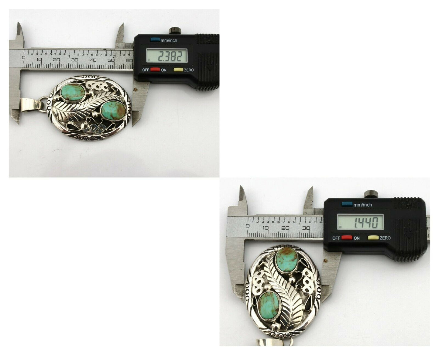 Navajo Necklace .925 Silver Kingman Turquoise Native American C.80's