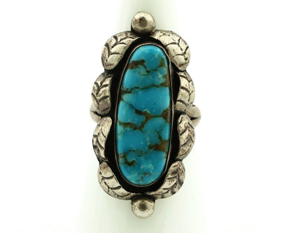 Navajo Ring 925 Silver Morenci Turquoise Native American Artist C.80's
