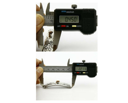 Navajo Tigers Eye .925 SOLID SILVER Hand Stamped 12mm Wide Barrette Hair Clip