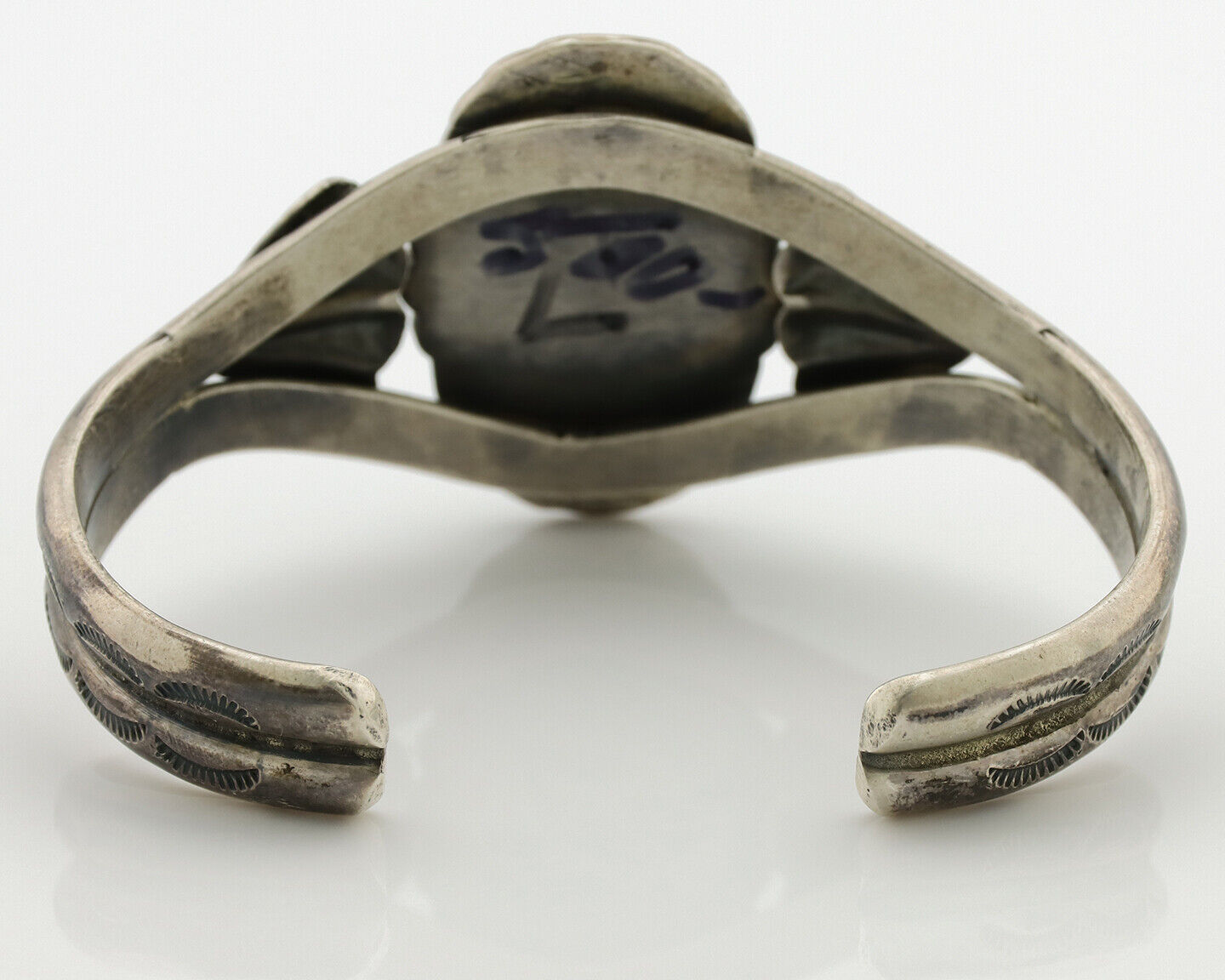 Women's Navajo Bracelet .925 Silver Turpens Pawn Vault Spiderweb Turquoise C80's