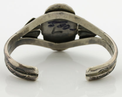 Women's Navajo Bracelet .925 Silver Turpens Pawn Vault Spiderweb Turquoise C80's