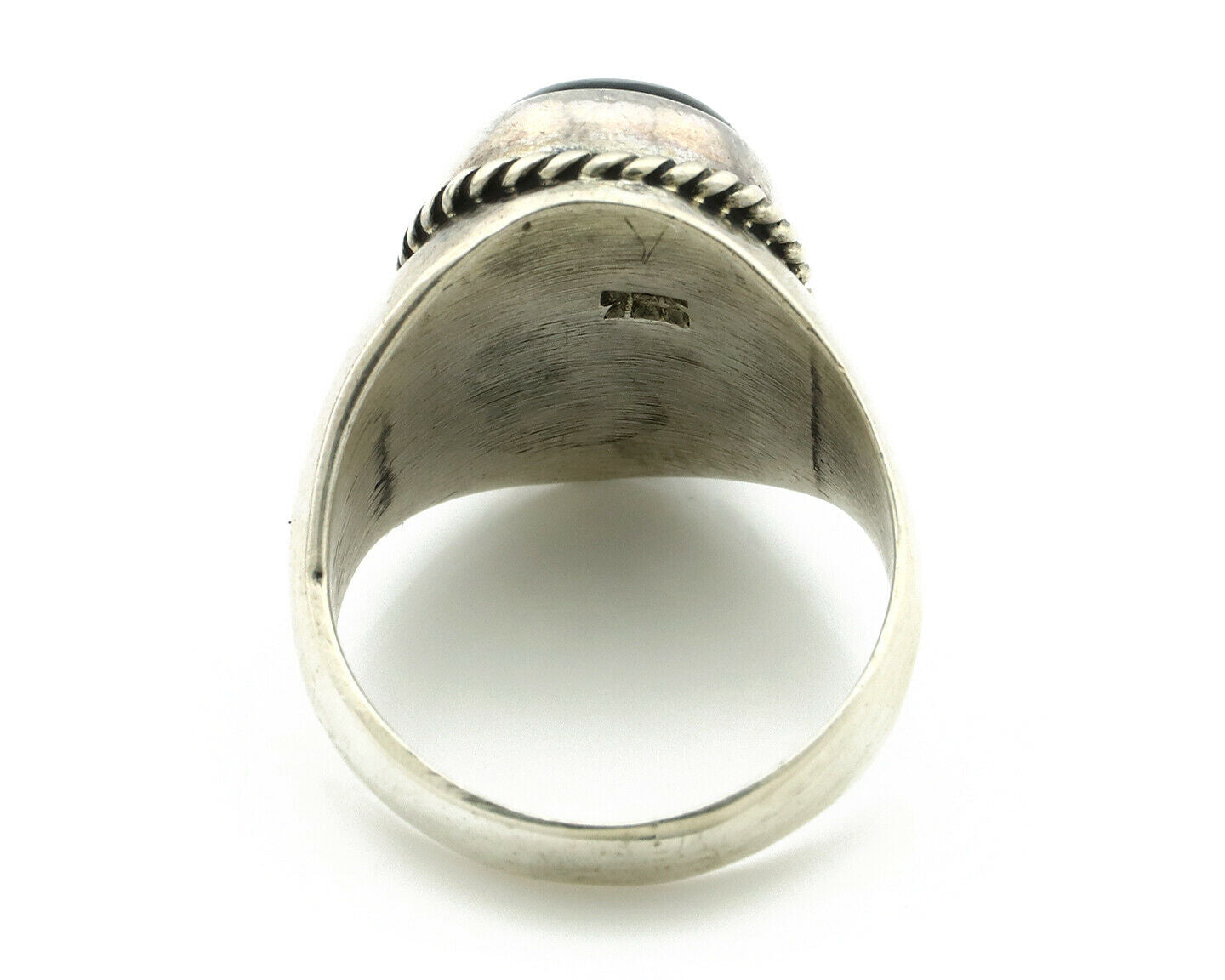 Navajo Ring .925 Silver Handmade Black Onyx Native American Artist C.80's