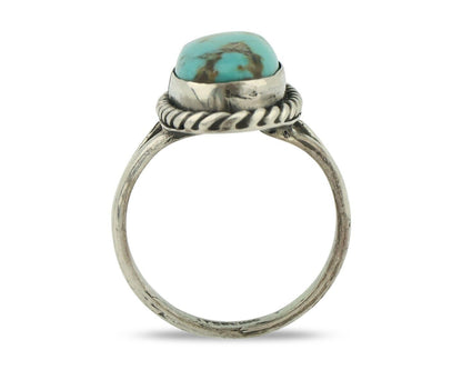 Navajo Ring 925 Silver Natural Blue Kingman Turquoise Native Artist C.80's