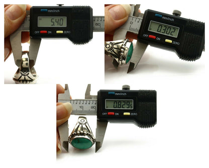 Navajo Ring .925 Silver Blue Green Southwest Turquoise Native Artist C.80's