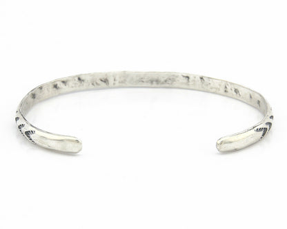 Navajo Bracelet .925 Silver Hand Stamped Arrow Head Artist I Montoya C.80's
