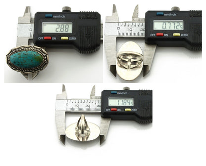 Navajo Ring .925 Silver Blue Turquoise Native American Artist C.80's