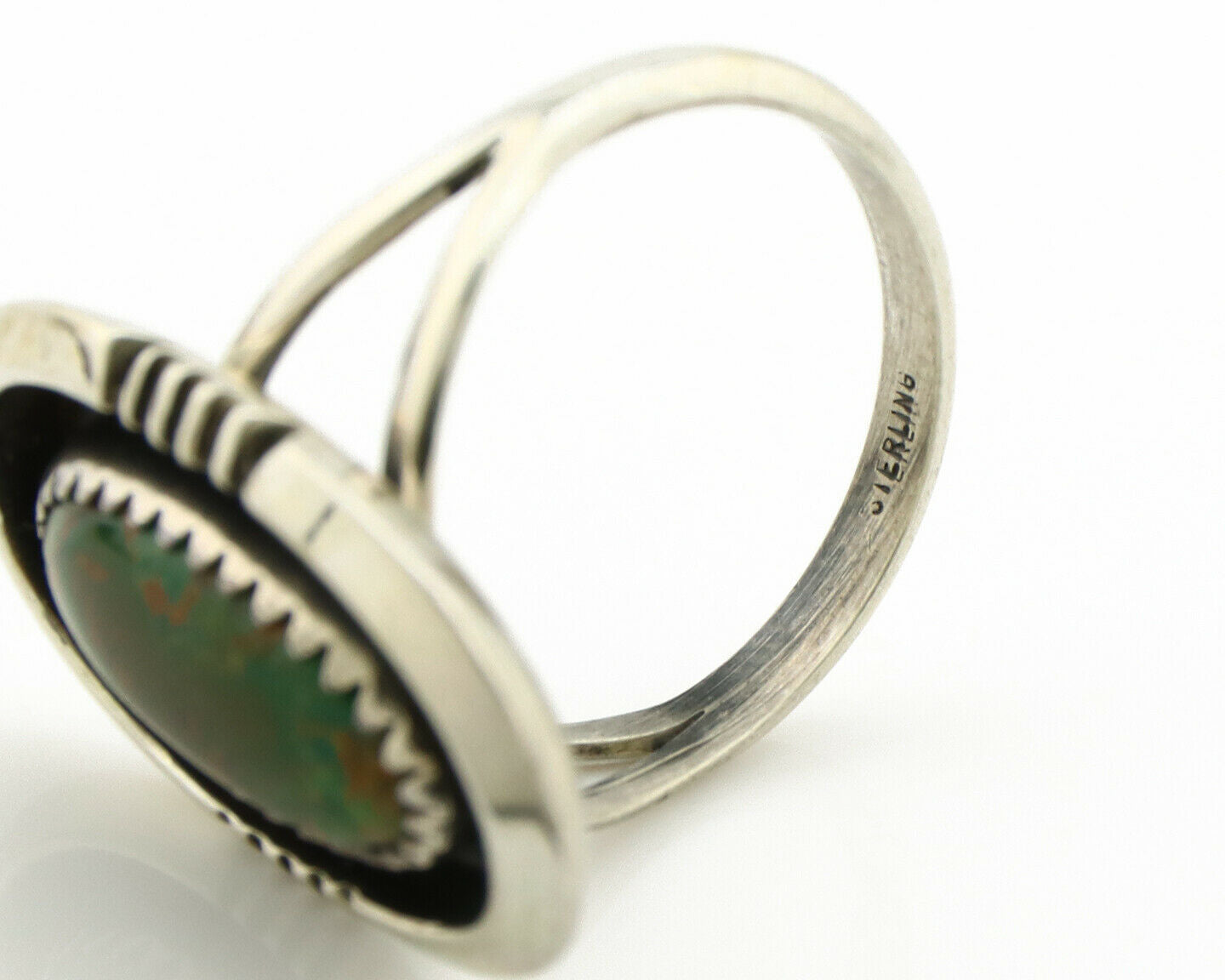 Navajo Ring .925 Silver Manassas Turquoise Native American Artist C.1980's
