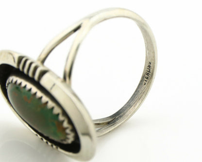Navajo Ring .925 Silver Manassas Turquoise Native American Artist C.1980's