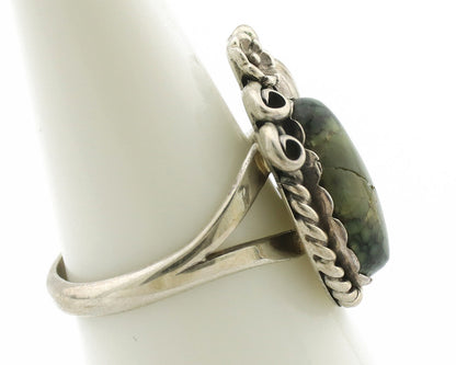 Navajo Ring .925 Silver Green Turquoise Handmade Native American Artist C.1980s