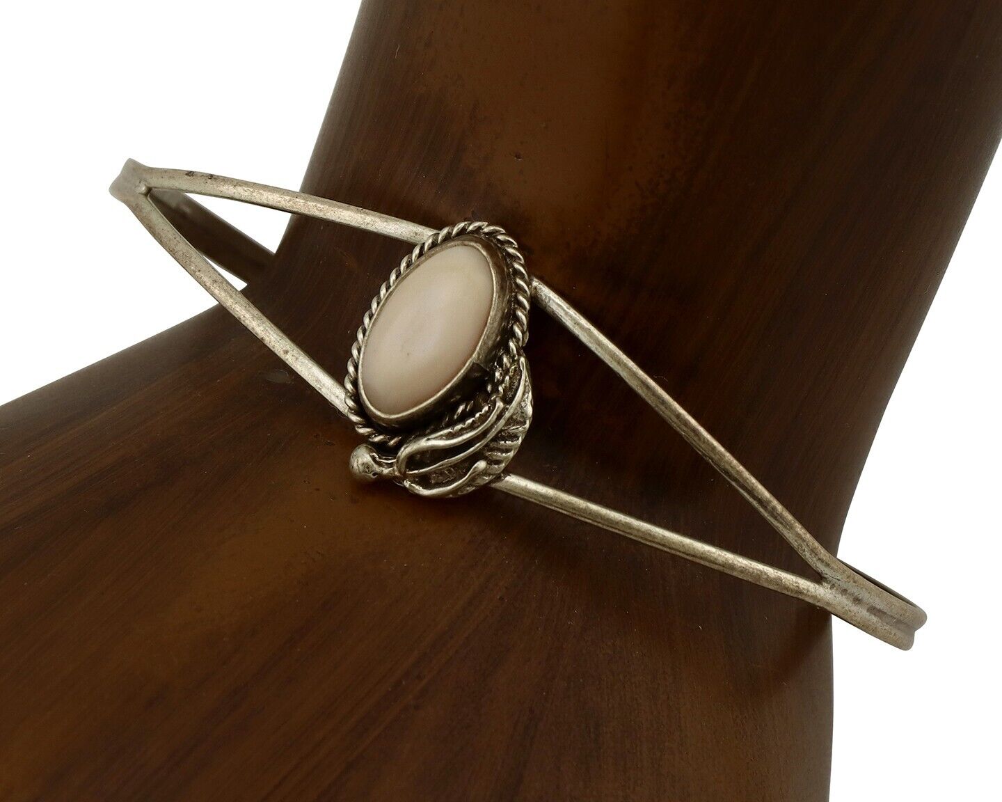 Women's Navajo Bracelet 925 Silver Natural Pink Mussel Native American C.80's