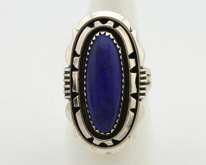 Navajo Ring 925 Silver Natural Lapis Lazuli Artist Signed William Denetdale C80s