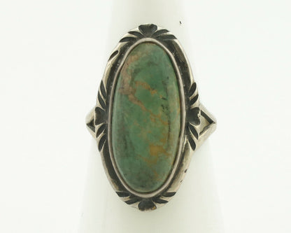 Navajo Ring .925 Silver Natural Turquoise Artist Signed Native American C.80's