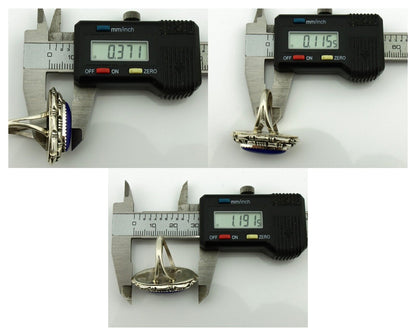 Navajo Handmade Ring 925 Silver Natural Lapis Lazuli Artist Signed RMJ C.80's