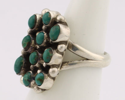 Navajo Ring .925 Silver Natural Blue Turquoise Native American Artist C.80's