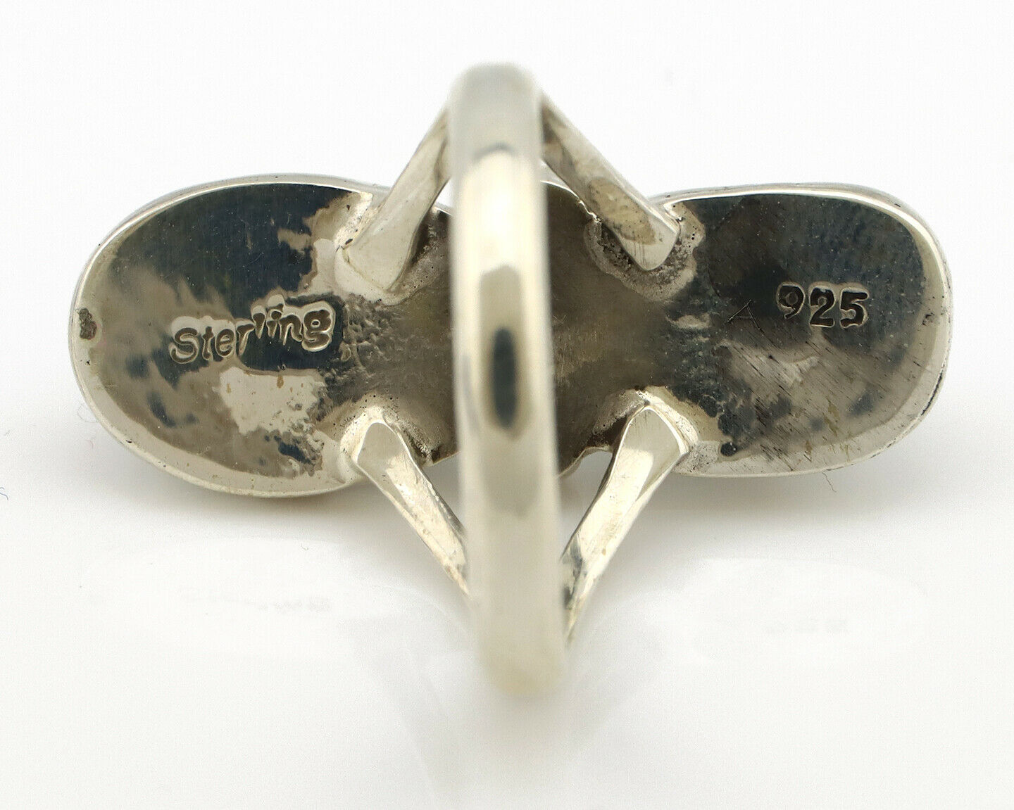 Navajo Ring .925 Silver Blue Turquoise & Red Coral Native American Artist C.80's