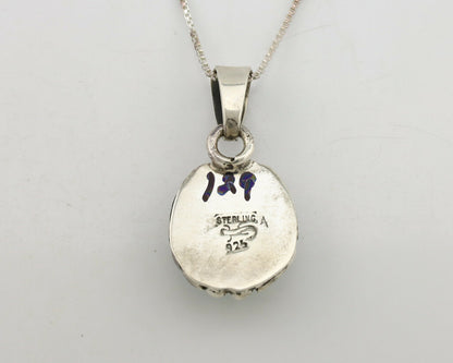 Navajo Pendant .925 Silver Kingman Turquoise Artist Signed Gecko C.80's