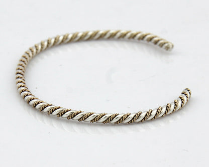 Navajo Bracelet .925 Silver Braided Twisted Artist Tahe C80's