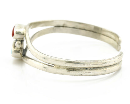 Navajo Bracelet .925 Silver Coral & Turquoise Artist Native American Artist C.90