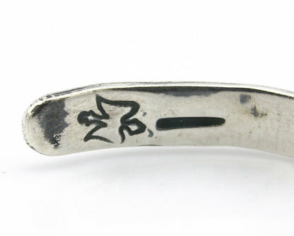 Navajo Bracelet .925 Silver Hand Stamped Arrow Head Artist I Montoya C.80's