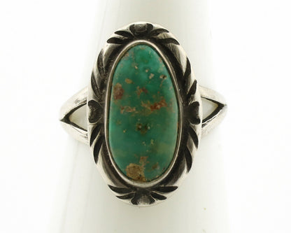 Navajo Ring .925 Silver Kingman Turquoise Native Artist Signed C.80's